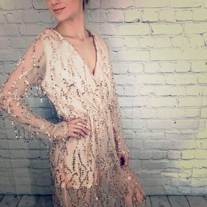Club L sequined CHAMPAGNE 🥂 dress
